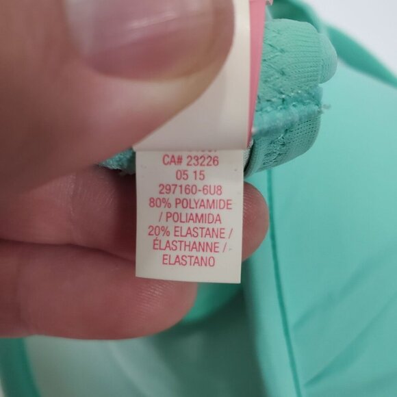 Victoria's Secret Aqua Tie Back Ruffle Padded Underwire Halter Bikini Top 32DD - Picture 5 of 8